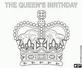 Queen England Birthday Coloring Oncoloring Crown Pages Printable Game Royal sketch template