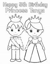 Prince Princess Coloring Pages Printable Drawing Party Little Color Kids Drawings Birthday Knight Tea Cinderella Easy Activity Clipart Boston Cartoon sketch template