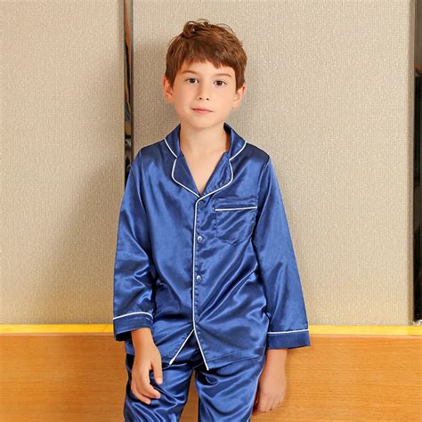 childrens silk pajamas spring  summer long sleeve shirt pant suits home clothes   ages