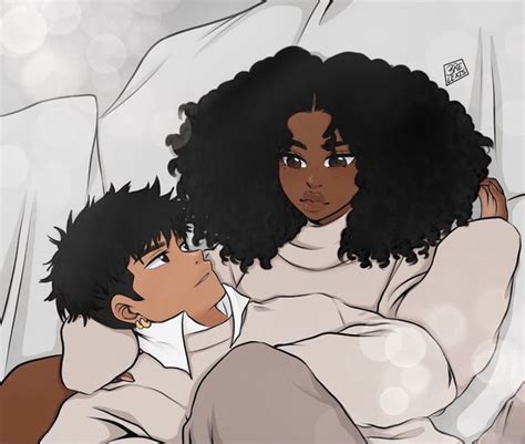 pin by 𝐵𝐴𝐵𝑌 𝐷𝐸𝑉𝐼𝐿 on divesting black couple art girls cartoon art