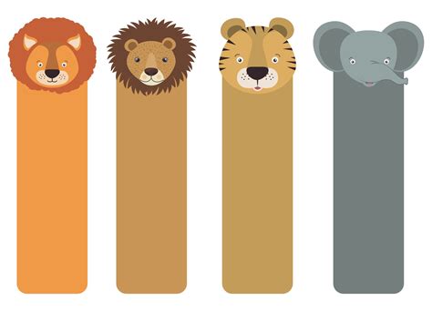 printable animal bookmarks  color printableecom cute