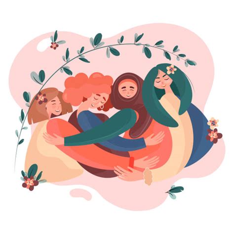 40 girls team huddle illustrations royalty free vector graphics