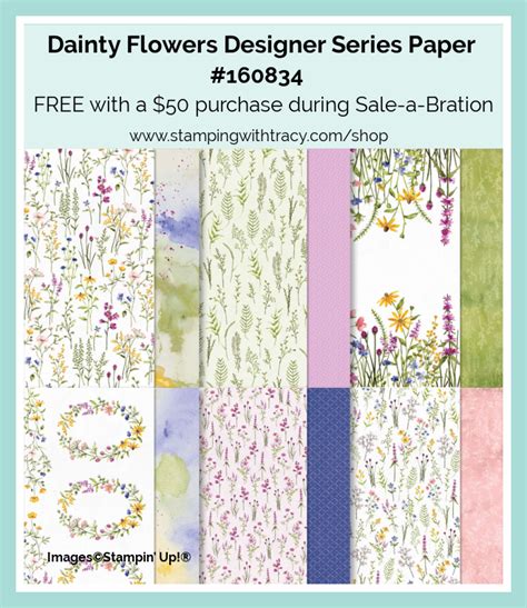 stampin  dainty flowers designer series paper stamping  tracy