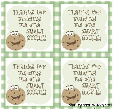 smart cookie teacher appreciation gift   printable