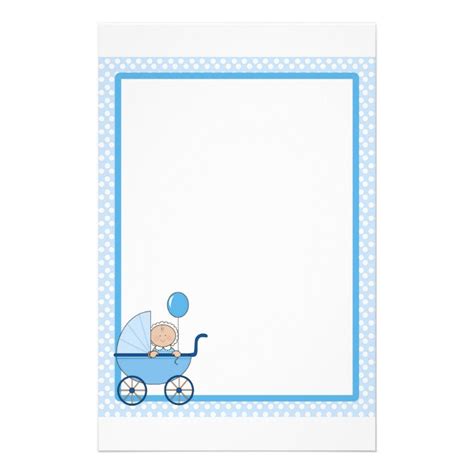 baby border boy stationery zazzle