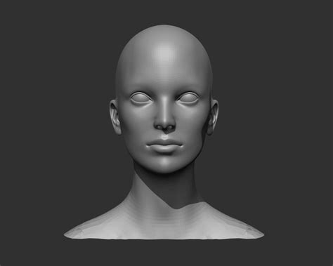 artstation female head realistic base mesh 3d model game assets
