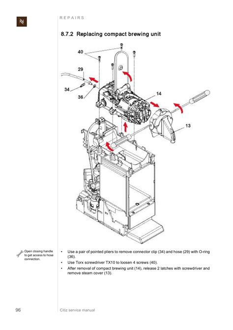 nespresso citiz nespresso machine parts diagram pictures