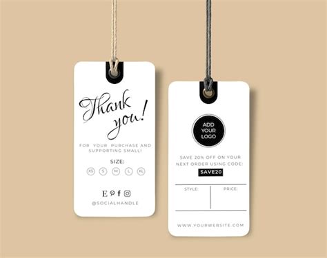 small business price tag template editable clothing hang tag etsy