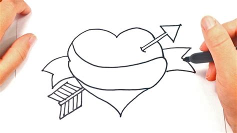 Cómo Dibujar Un Corazón Con Flecha Paso A Paso Dibujo Fácil De