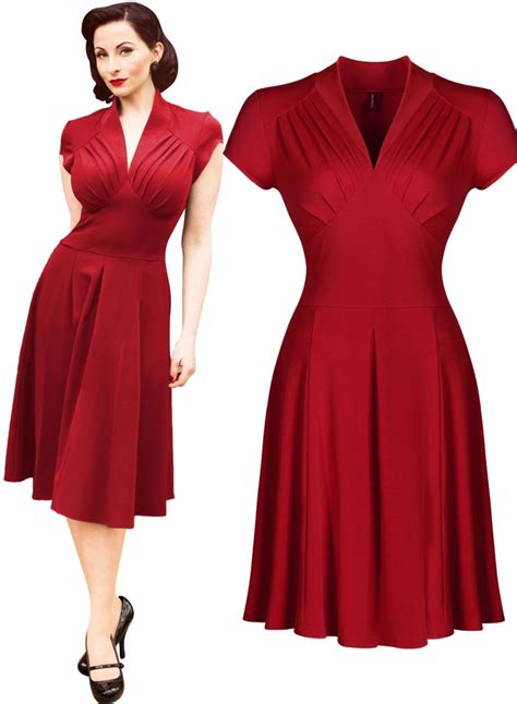 free shipping women s vintage style retro 1940s shirtwaist flared