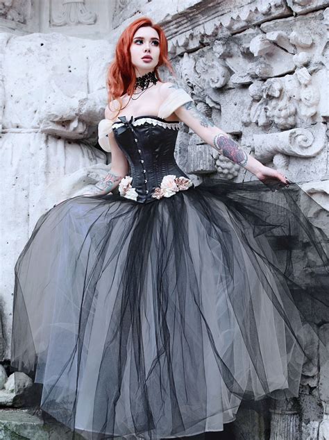 romantic flower vintage gothic victorian cap sleeves corset prom party