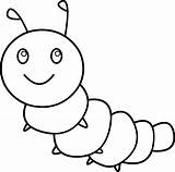 Caterpillar Coloring Clip Happy Line Sweetclipart sketch template