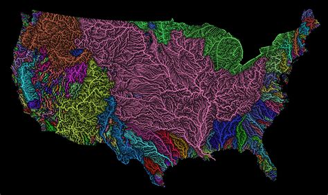 map  americas river basins show  nations hidden beauty