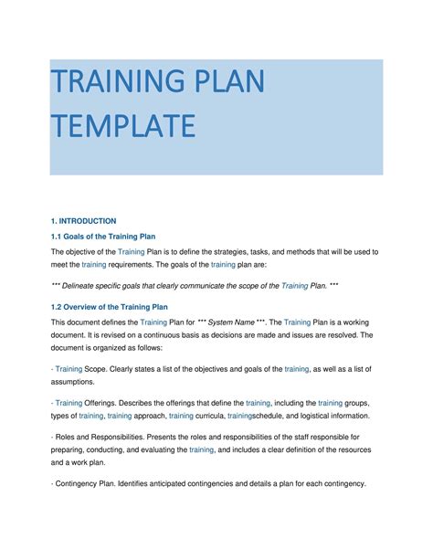 printable training manual templates word