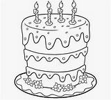 Cake Birthday Printable Coloring Colour Drawing Popular sketch template