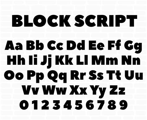 block font svg bold font svg block font  boys block font etsy