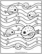 Puffer Fish Coloring Printable Use Terms Personal Please Only Do sketch template