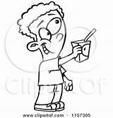 Clipart Juice Boy Cartoon Offering Box Coloring Toonaday Outlined Vector Leishman Ron 2021 sketch template