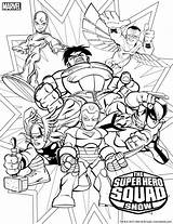 Coloring Superhero Marvel Pages Squad Print sketch template