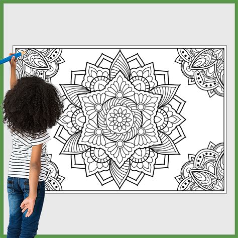 printable giant coloring poster mandala giant coloring posters