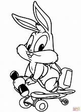 Coloring Bunny Bugs Looney Tunes Baby Pages Drawing sketch template