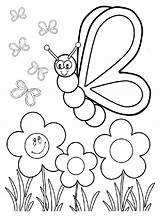 Kleurplaten Kleurplaat Vlinders Zomer Uitprinten Bloemen Bezoeken Cartoon Getdrawings Downloaden sketch template