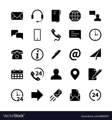 contact information icons modern simple symbols vector image