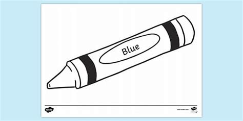 blue crayon coloring page