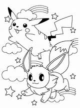 Coloring Pokemon Eevee Pages Evolutions Comments Anime sketch template
