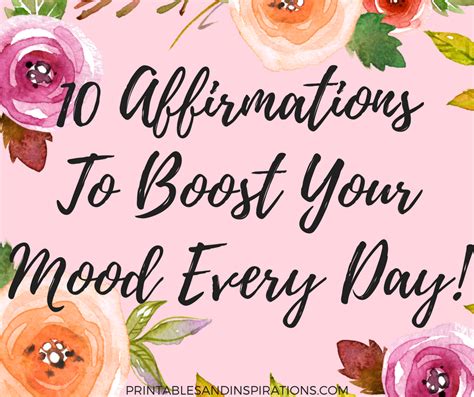 printable positive affiirmations  boost  mood  day