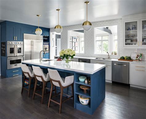blue kitchen ideas cabinets walls  counters