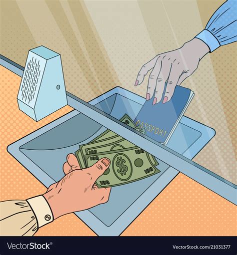 pop art clerk giving cash money  customer vector image
