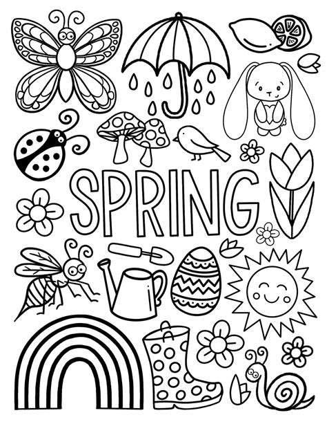 spring coloring page etsy espana