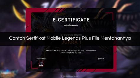 contoh sertifikat mobile legends  file mentahannya