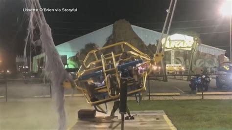 slingshot ride cable breaks seconds before aerial launch video abc news