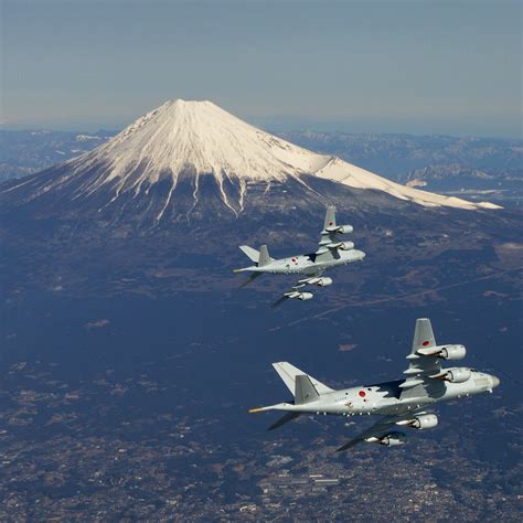 asian defence news kawasaki p  maritime patrol aircraft  mount fuji