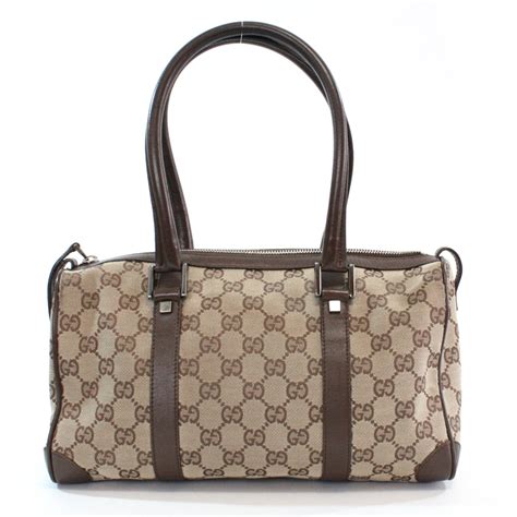 Auth Gucci Gg Pattern Handbag Gg Canvas X Leather 000 0851 38417 Ebay