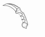 Knife Karambit Step sketch template