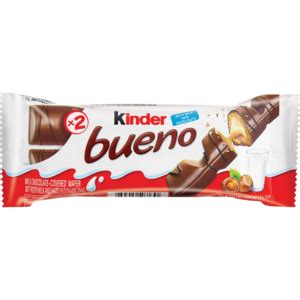 kinder bueno milk chocolate covered wafer bar  chocolate bars