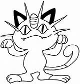 Pokemon Coloring Meowth Pages sketch template
