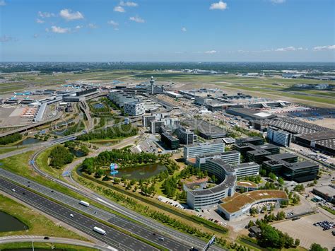 aerial view schiphol airport     motorway      head office