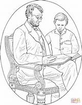 Lincoln Abraham Coloring His Son Pages sketch template