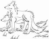 Wolf Couple Lineart Deviantart Deviant sketch template