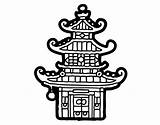 Pagoda Pagode Casa Chinas Cinese Desenhos Colorir Chinesa Acolore Coloringcrew sketch template