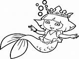 Coloring Dora Sea Girl Pages Wecoloringpage Book sketch template