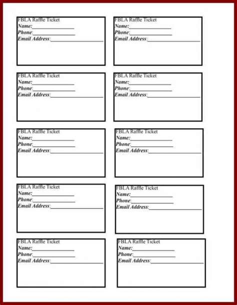 raffle ticket template template business