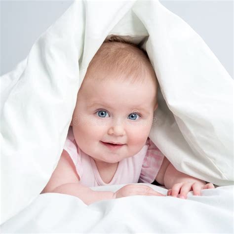 cute baby   blanket stock image image  beauty