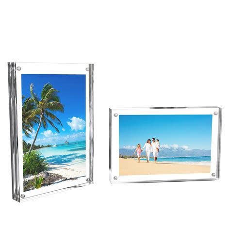 acrylic picture frames  clear freestanding block frame  double sided photoart display