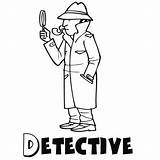 Detective Imprimir Profesiones Oficios Guiainfantil Lupa Profesionales Pipa Imágenes Oficio Diferencia Policía sketch template