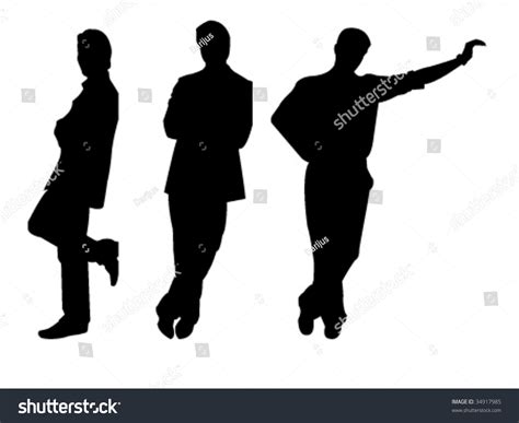 three leaning men silhouettes stock vector illustration 34917985 shutterstock